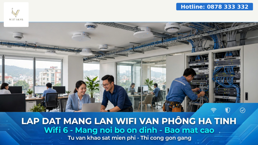 Lắp đặt mạng LAN + wifi văn phòng trọn gói