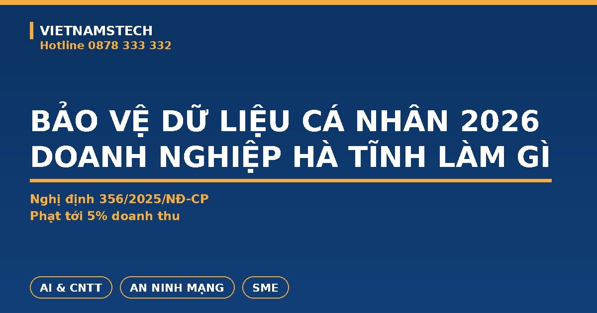 Bảo Vệ Dữ Liệu Cá Nhân 2026: Nghị Định 356/2025 Doanh Nghiệp Hà Tĩnh Phải Làm Gì