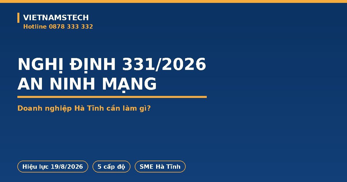 Nghị Định 331/2026 An Ninh Mạng: Doanh Nghiệp Hà Tĩnh Xác Định Cấp Độ Hệ Thống Thế Nào