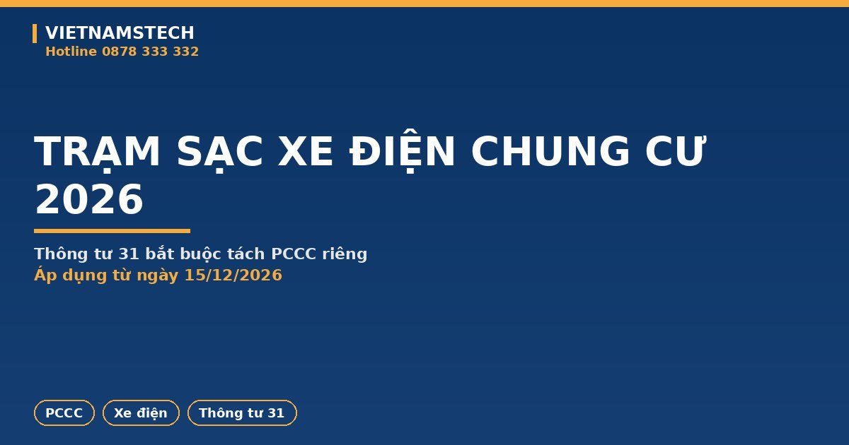 Trạm Sạc Xe Điện Chung Cư 2026: Thông Tư 31 Bắt Buộc PCCC Từ 15/12