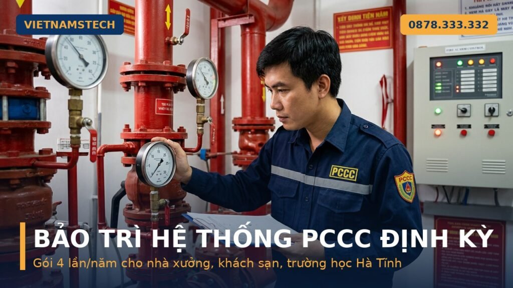 bảo trì hệ thống PCCC định kỳ nhà xưởng khách sạn Hà Tĩnh Vietnamstech hotline 0878 333 332