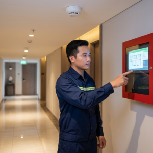 hệ thống báo cháy địa chỉ trung tâm và đầu báo khói tòa nhà Hà Tĩnh Vietnamstech hotline 0878 333 332