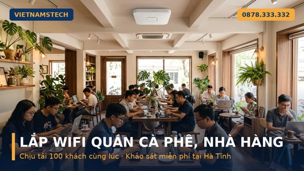 lắp wifi quán cà phê nhà hàng Hà Tĩnh Vietnamstech hotline 0878 333 332